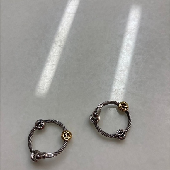 Chariol Sleek silver and Gold Piercing Earrings - Picture 6 of 6